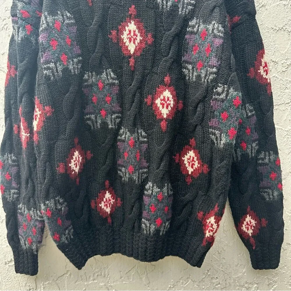 POWERS & GOODE‎ Vintage Sweater Men Size Medium Wool 90’s Cableknit
